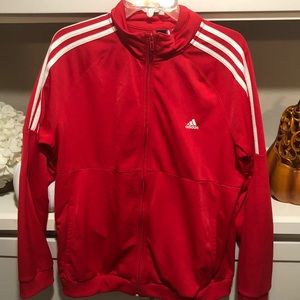 Red adidas zipped jacket
